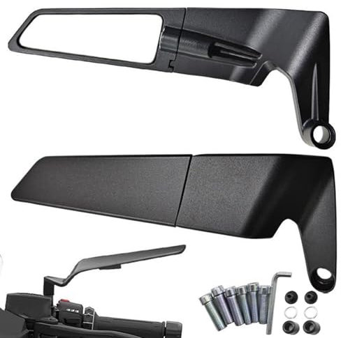 DFFMQSJ Rétroviseur latéral réglable rotatif à 360° - Lentille anti-vertige - Résistance au vent réduite - Compatible avec Yamaha MT-07 MT-09 MT-10