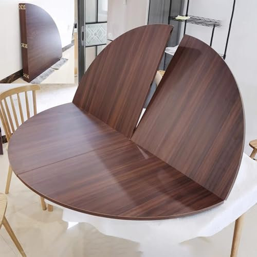 klapptisch Esstisch Viertelumklappbare Runde Tische für Partys, Großer Runder Kartentisch Ohne Beine, Runde Esstischplatte aus Holz für Drinnen und Draußen, für Kleine Räume(120cm(4ft))