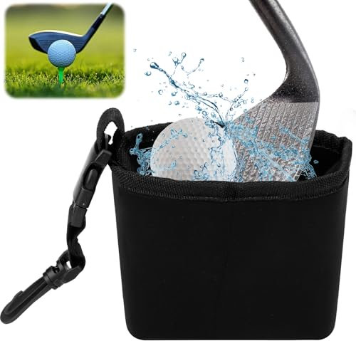 Pipihome Golf Club and Golf Ball Cleaning Bag, Golf Club Cleaner, Waterproof Golf Ball Cleaner Pouch, Cleaning Detachable Golf Ball Golf Club Washer Bag, Golf Accessories Gifts for Men