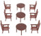 INOOMP 3 Sätze Mini-Tisch Und Stuhl-Set Figur Miniaturmodell Miniatur-esstischstühle Stuhlmodell Szene Möbel Multipack Mini-stühle Miniaturen Klein Modern Plastik Brown