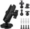 Soporte GPS de aluminio, conector de bola de 17-25 mm con soporte de perno en T y adaptador de montaje de bola de 1 pulgada 3 en 1, apto para Garmin GPS y monitor de cámara de respaldo, base de