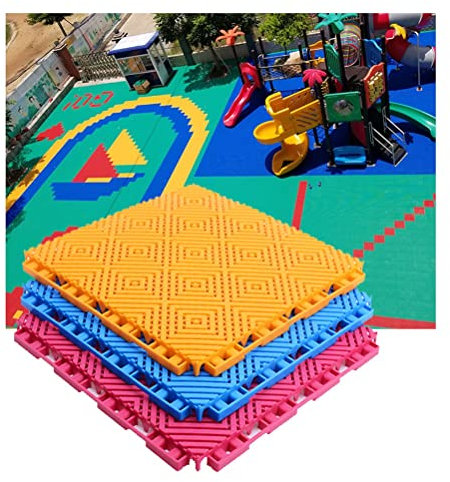 QUSYZD Sol de Sport modulaire et résistant aux intempéries, 25 cm, pour Aire de Jeux de Maternelle, Tapis de Sol pour Sports et Loisirs, Rose (1 pièce), Rose (1 pièce),Pink-1PCS