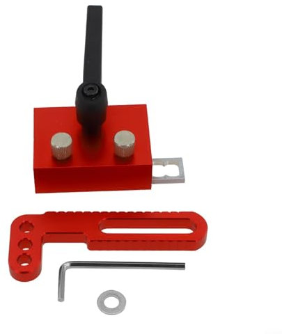 Troncatrice per falegnameria con caratteristiche regolabili, strumento affidabile per tagli e misure di precisione (rosso)