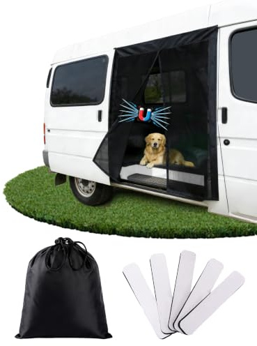 Ezcasch Magnetic Mosquito Net for Campervan, 150x110cm(H x W) for Side Door | Magnetic Mosquito Fly Screen Net for Van, for Side Doors, Magnetic Seal, for vw t5 t6/Motorhome, Outdoor Camping