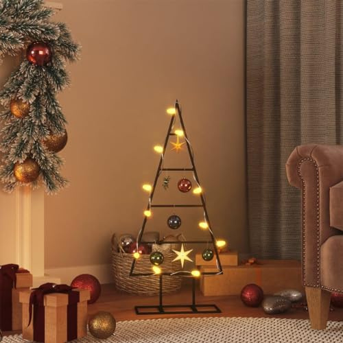 LoogCape Metall-Weihnachtsbaum Schwarz 60 cm mit 5 Ebenen für moderne Weihnachtsdeko, robustes Design, platzsparend zerlegbar, ideal für Innen- und Außenbereiche