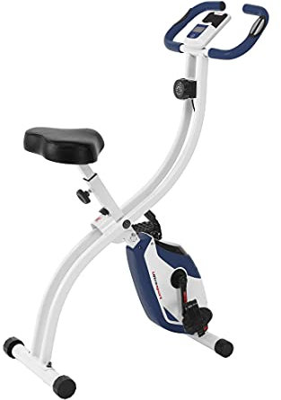 Ultrasport F-Bike 150, Fahrradtrainer, Fitnessrad, LCD-Ausbildung computer, faltbarer Heimtrainer, maximale Benutzergewicht 110 kg, Herzfrequenzmessun, 8 Widerstandsstuf, Navy Blau