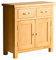 RoselandFurniture London Oak Mini Sideboard Storage Cabinet with Drawers | Small Solid Wooden Cupboard with Shelf for Dining Room, Living Room or Hallway, Fully Assembled, H:75cm W:75cm D:32cm