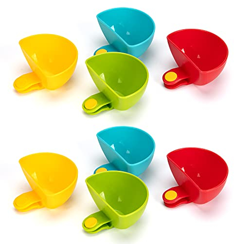 Dip-Clips für Schüsseln, Teller, 8 Stück, Kunststoff, Dip-Clip, Schüsselhalter, Chip- und Dip-Servierset, Soßenhalter, für Gewürze, Tomaten, Soße, Salz, Gemüse, Essig, Ketchup, Chips (4 Farben)