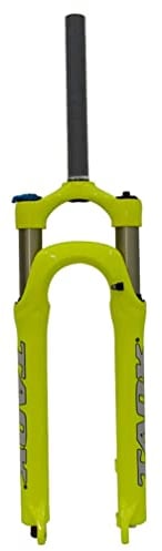 HSQMA 26/27.5/29 Inch Mountain Bike Fork Oil Suspension 80mm Travel MTB Disc Brake Front Fork 1-1/8 QR 9mm Manual Lock (Color : 27.5inch Yellow)