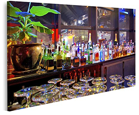 islandburner Bild auf Leinwand Getränke Spirituosen Bar Wandbild Leinwandbild Bilder für Wohnzimmer GFOY-1P