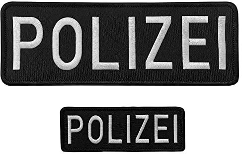 Polizei-bestickte Aufnäher mit Klettverschluss, strapazierfähiger Stoff, Polizei-Aufnäher für Offizier-Wachuniformen, Weste, Jacke, Tragetasche, Hut, eine kleine und eine große schwarze