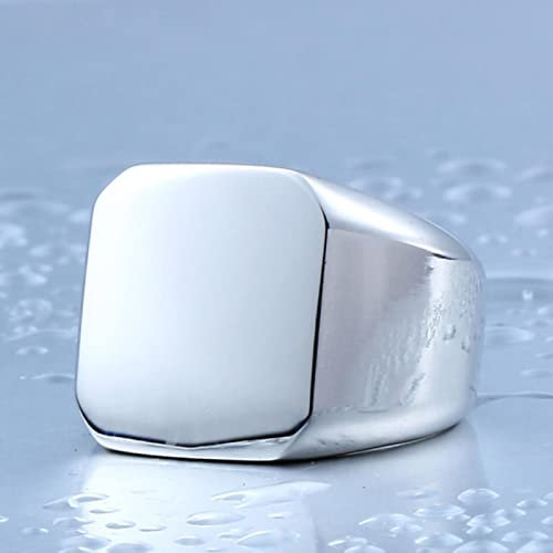 XJruixi Korean Version Simple Plain Polished Geometric Ring Men Women Punk Hip Hop Band Stainless Steel Men's Ring Jewelry Gift