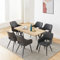CLIPOP Essgruppen Esstisch mit 6 Stühlen,Holz Rechteckig Küchentisch 140cm und PU Leder Esszimmerstühle 6er Set,Retro Style Tisch Armlehnstuhl Sitzgruppe für Wohnzimmer Esszimmer Küche (Eiche+Grau)