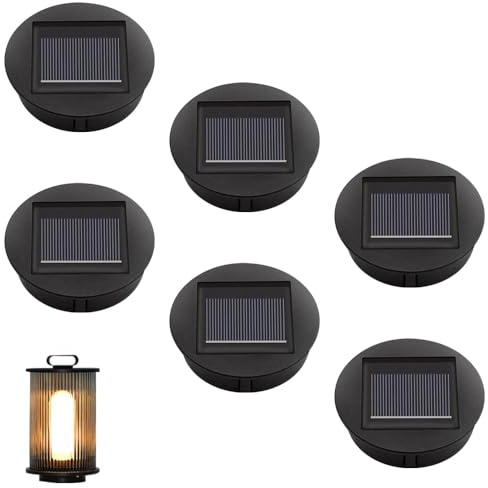 Mineup Solarleuchten Ersatzteile, 6 Stück Solarleuchten Ersatz Top 8cm, 1.2V IP44 Ersatzmodule für Solarlampen, Solarleuchten Solarpanel Ersatzteil für Garten Laterne Terrasse Beleuchtung