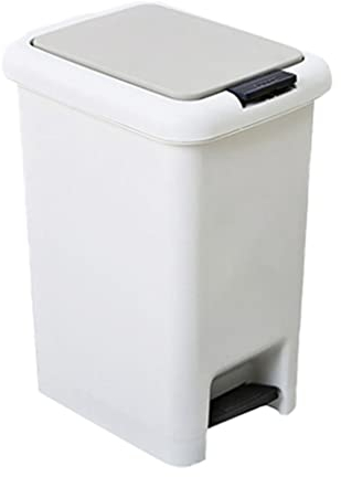 DEEDAV Cubo de Basura Papelera de basura de plástico blanco, cubo de basura de la cocina con tapa y pedal de cierre suave perfecto for baño, dormitorio, oficina para Cocina y Hogar (Size : 20l)