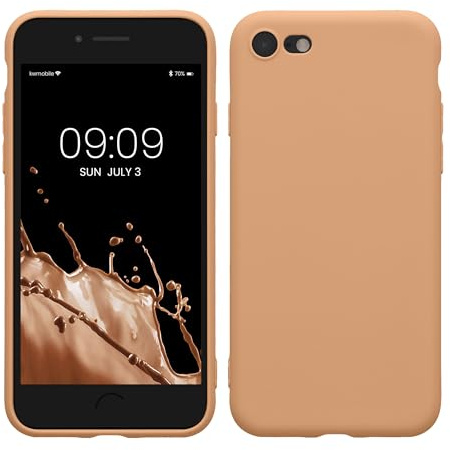 kwmobile Handyhülle für Apple iPhone SE (2022) / SE (2020) / 8/7 Hülle - weiches Handy Silikon Case - Schutzhülle Cover - Macchiato