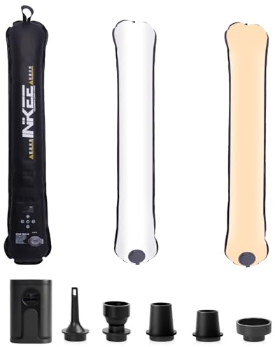 INKEE GC12 200 LED Video Light, 2700K-6500K Bi-Color Stable Handheld LED Light, Waterproof IP66 CRI 95+, Built-in 18.5Wh Lithium Battery Inflatable Tube Light for Photography/Camping/Video Recording