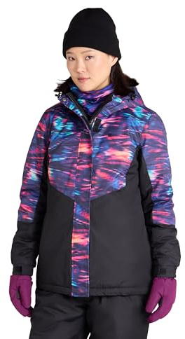 Mountain Warehouse Dawn Womens Printed Ski Jacket | Durable & Comfy Ladies Snowproof Jacket with Hood & Snowskirt, Thermal Tested -30°C & Padded Insulated for Warmth, For Winter