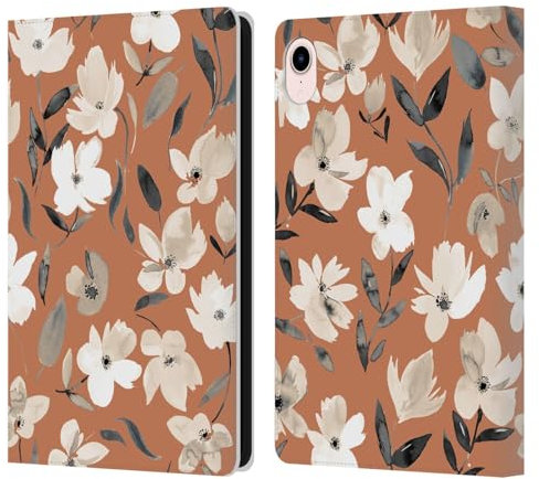 Head Case Designs sous Licence Officielle Ninola Fleurs d'automne Fraîches en Cuivre Nature Audacieux Étui Portefeuille en Cuir Compatible avec Apple iPad Mini (2021/2024)