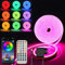 Ruban LED - Etanche Bande LED RGB Neon en Silicone avec Contrôle APP&Télécommande, Synchronisation de Musique, 24V Flexible Lumineuse Led pour Intérieur et Exterieur Déco (5M)