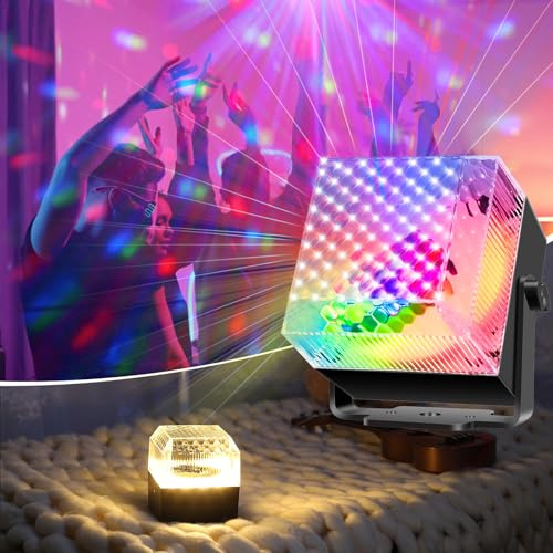2 in 1 Disco Ball Light Disco+ Night Light Control LED Light 5 Colors Suitable for Family Room Dance Birthday Halloween Christmas Wedding Performance Club Decoration (Colorful + Night Light, 1)
