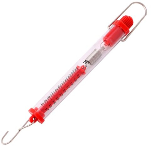 NUOBESTY Mechanische Federwaage mit Transparentem Zylinder aus Kunststoff 2 Stück Zugkraftmessgerät bis 5 Newton Leicht Ablesbare Skala und Zufällige Farbe für Schule und