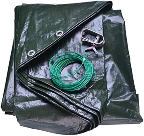 poolomio Bâche Hivernage Piscine Ronde 730-760 cm | Couverture d'hiver, bâche de Protection imperméable Ronde Vert/Noir | 200g/m² de matériau PE résistant aux UV & au Chlore