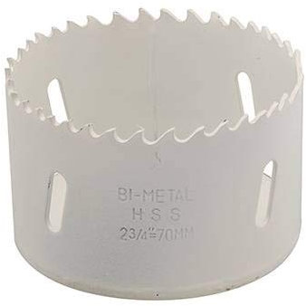 Bi-Metal Core Drill Bits - 70mm Diameter - HSS Steel Wood Hole Saw Worktop Cutters - Loops
