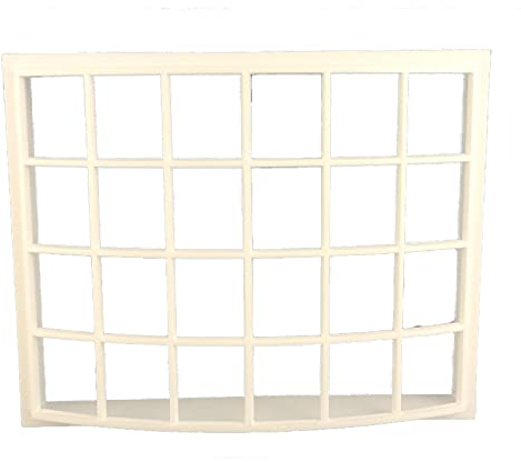 Melody Jane Dolls House White Plastic Georgian Bay Bow Window 24 Pane 1:24 Scale