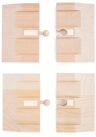 small foot 10809 World Straßen-Set natürlichem Holz, Zwei Zweiteilige Rampen, kompatibel mit Allen gängigen Holzeisenbahnen, Braun