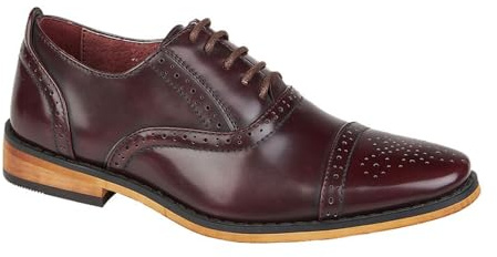 Goor Francis Boys Lace Up Brogue Oxford Shoes Oxblood UK