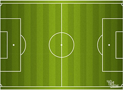 Tischsets I Platzsets - Fußball Spielfeld von Oben - 12 Stück in hochwertiger Aufbewahrungsmappe