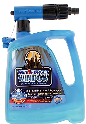 Wet & Forget Exterior Window Cleaner, Ready-to-Use Spray, No Scrubbing Formula, 2L