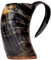 Brillibrum Tasse design en corne de vache véritable polie avec poignée - Verre viking - Chope à bière médiévale unique - 500 ml