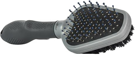 FURminator Dual Grooming Brush | Metal Bristles Detangle & Massage, Boar'S Hair Smooths & Shines, Ergonomic Handle For Comfort