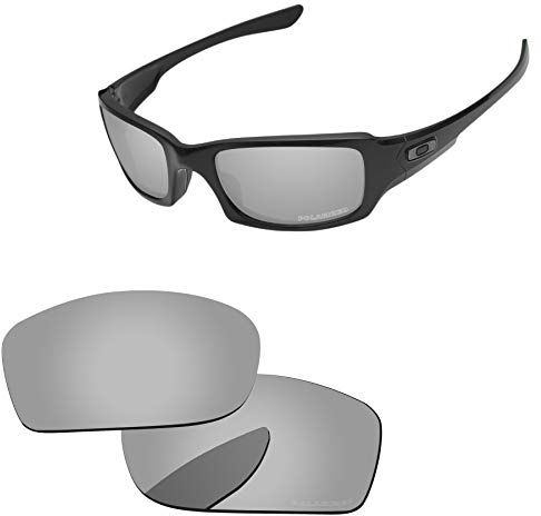 PapaViva Verres de rechange pour Oakley Fives Squared, argent chrome, Fives Squared