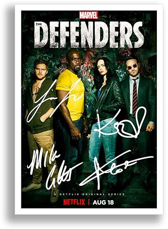 The Defenders Marvel Cast Signed Autograph Autographed A4 Poster Photo Print Picture TV Netflix Show Series Season Framed DVD Boxset Memorabilia Gift (POSTER ONLY)