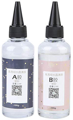 Hilitand Epoxy Resin Glue Transparent Glue AB Glue Crystal for Top and Bar Building Coating (200g/7.1oz 1:1)