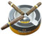 GUEVARA Outdoor Zigarren Aschenbecher, Porzellan, Modern, Weiß, Schwarz, Gelb, Zylindrisch, 20 cm Durchmesser, 6,3 cm Höhe, 900 g, 4 Zigarrenablagen, tiefes Becken