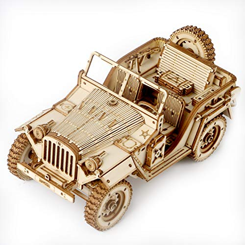 Robotime 3D Puzzle Holzbausatz Jeep, 369 Teile, Größe: 18,9 x 9,9 x 8,9 cm, MC701