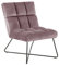 Marchio Amazon - AC Design Furniture Poltrona lounge, tessutorosa antico e base in metallo verniciato a polvere nero opaco, Rosa Polverosa