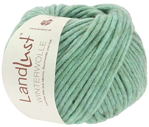 LANA GROSSA Landlust Winterwolle | Soffilo mit Yakfasern | Handstrickgarn aus 50% Schurwolle (Merino), 35% Baumwolle & 15% Yak | 50g Wolle zum Stricken & Häkeln | 70m Garn FB17