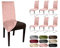 BEAUTEX 6er Set LEA Stuhlhusse, elastische Uni Stretch-Husse aus Samt Mikrofaser Farbe wählbar (Altrosa-Hell)