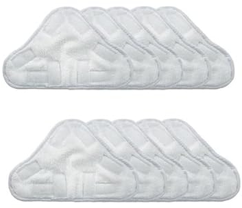 LIZONGFQ 10 pièces de tampons de vadrouille pièce de Rechange Chiffon de vadrouille à Vapeur pour vadrouille H2O X5, Tampon de Tissu à Triple Coin en Microfibre (Color : White)