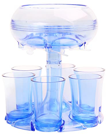 Bseical 6 Distributeurs De Verre à Liqueur Et Support,Distributeur De Cocktail,shot Glass Dispenser Distributeur De Vin,Gobelets Acrylique,Distributeur De Liqueur,pour Jeux De Boisson Fête Bar