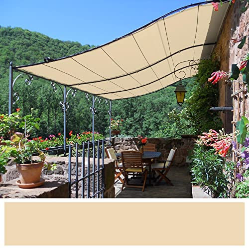 Toile, bâche pergola 6 x 3 m - Tissu PVC étanche 640 g/m² Coloris Ivoire - Imperméable, Anti-UV et très résistante