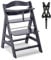hauck Seggiolone Pappa in Legno Alpha+ - Seggiolone Evolutivo da 6 mesi fino a 90 kg, Design Elegante - Legno Certificato FSC®, Incl. Barra Frontale, Cintura Inguinale e a 5 Punti - Grigio