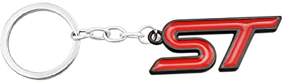 1 Stück 3D Metall ST Schlüsselschnalle Aufkleber Autokopf Emblem Abzeichen Chrom Aufkleber für Die meisten Automodelle(rot)