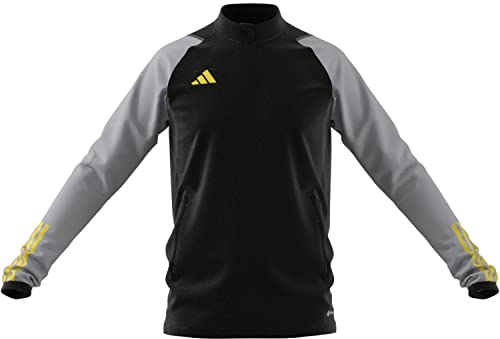 adidas Mens Tracksuit Jacket Tiro 23 Competition Training Track Top, Black/Team Light Grey/Impact Yellow, HU1306, M