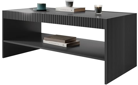 Mirjan24 Couchtisch Vailbo Grey, Sofatisch mit Ablagefach, Tee Tisch, Kaffeetisch, Wohnzimmertisch, Beistelltisch (Anthrazit)